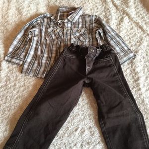 Boys button down top and pants set